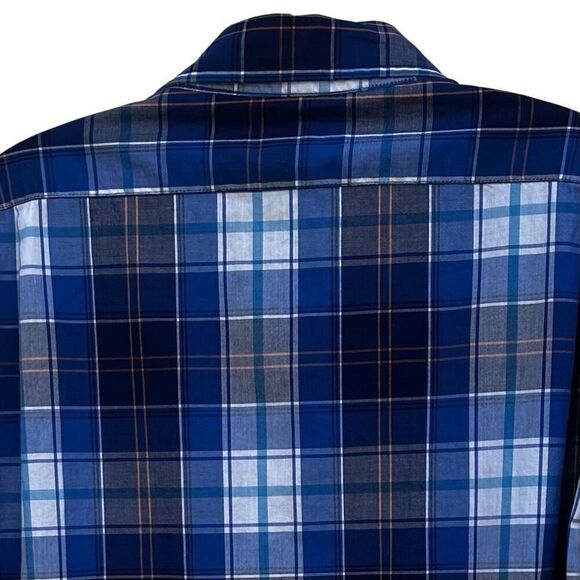 U.S. Polo Assn Button Down Shirt Men's XL Blue Plaid Classic Short Sleeve - Picture 4 of 13